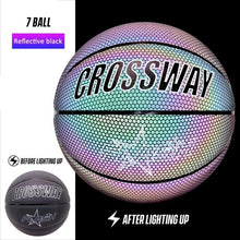 将图片加载到图库查看器，Newest Soft And Wear-resistant  PU Material Indoor Outdoor Reflective Basketball Ball Fashion Night Equipment Cool Basketball
